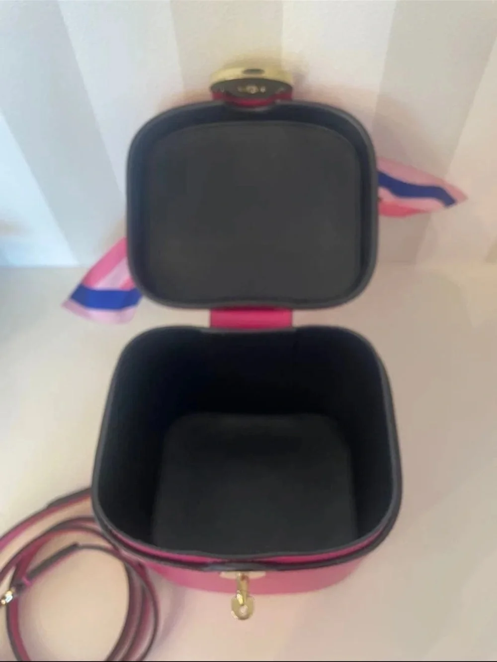 Mulberry Hot Pink Leather Mini Vanity Bag with Scarf-Wrapped Handle